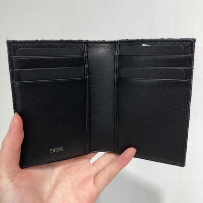 Dior Mens Cardholder Oblique Black