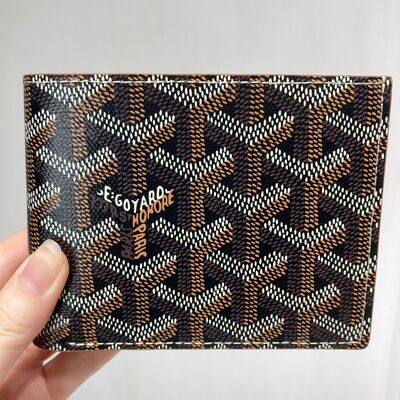 Goyard Mens Victoire Wallet Black Tan