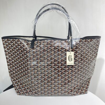 Goyard St Louis GM Tote Bag Black Black