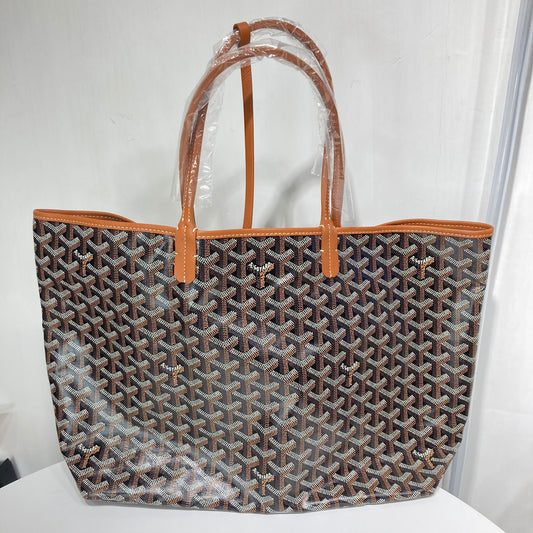 Goyard St Louis GM Tote Bag Black Tan