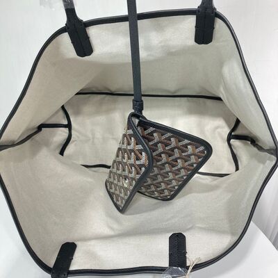 Goyard St Louis PM Tote Bag Black Black