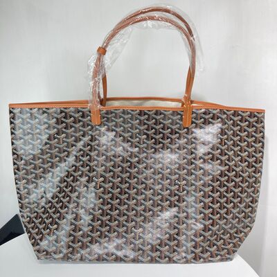 Goyard St Louis PM Tote Bag Black Tan