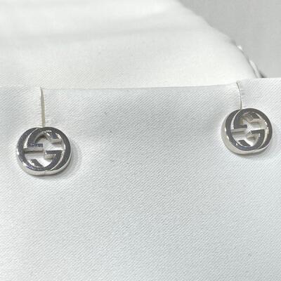 Gucci 925 Silver Interlocking G Earrings