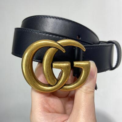 Gucci GG Marmont Belt Black Gold 3cm