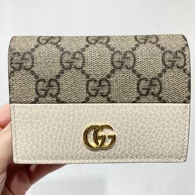 Gucci GG Marmont Canvas Wallet White