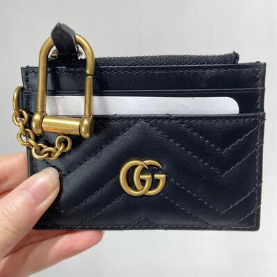 Gucci GG Marmont keychain wallet Black