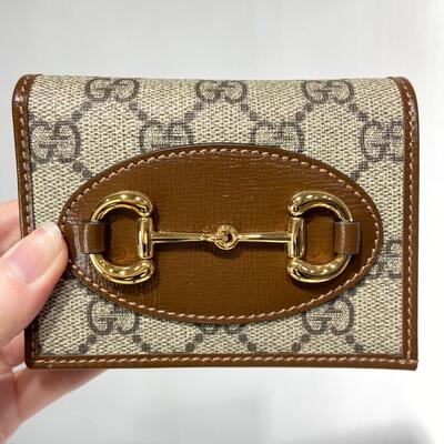 Gucci Horsebit 1955 Canvas Wallet Brown