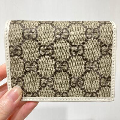 Gucci Horsebit 1955 Canvas Wallet White