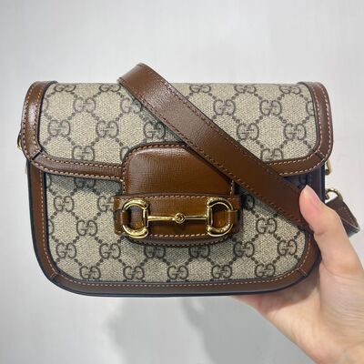 Gucci Horsebit 1955 Mini Flap Bag Brown