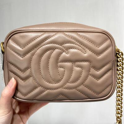 Gucci GG Marmont Camera Bag Mini Dusty Pink