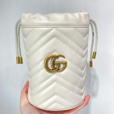 Gucci Marmont Mini Bucket White