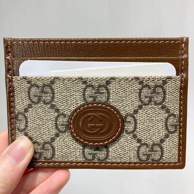 Gucci Mens Interlocking G Cardcase Brown