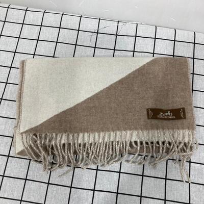 Hermes Scarf White Beige