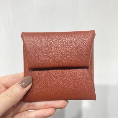 Hermes Bastia Coin Purse Chamkila Cow Tan