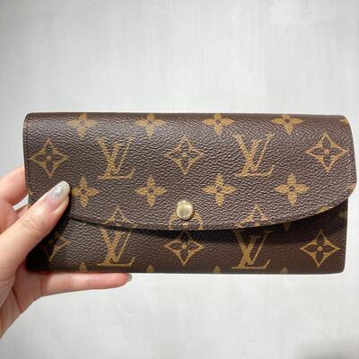 LV Emilie Wallet Monogram Canvas Brown Pink