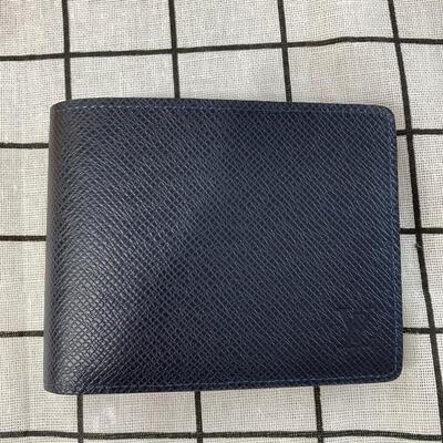 LV Multiple Wallet Taiga Leather Navy