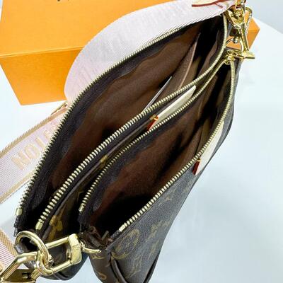 LV Multi Pochette Monogram Canvas Brown Pink