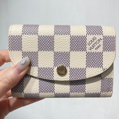 LV Rosalie Coin Purse Damier White Pink