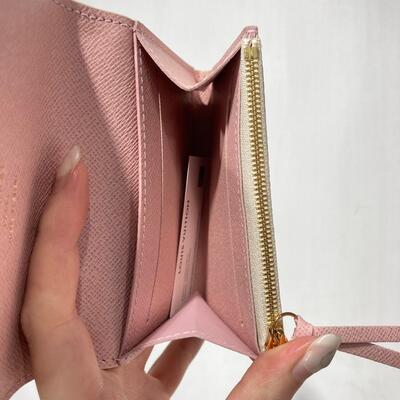 LV Rosalie Coin Purse Damier White Pink