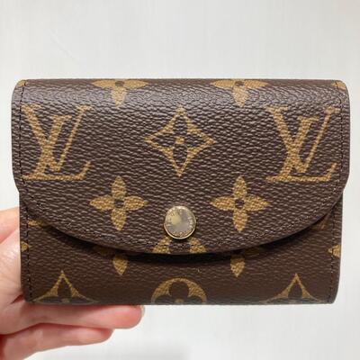 LV Rosalie Coin Purse Monogram Canvas Brown Pink