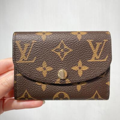 LV Rosalie Coin Purse Monogram Canvas Brown Red