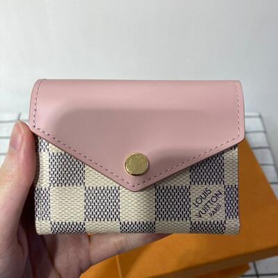 LV Zoe Wallet Damier White Pink