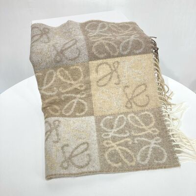 Loewe Anagram Scarf White Beige
