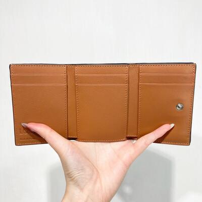 Loewe Anagram Trifold Wallet Tan