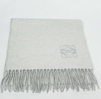 Loewe Bicolor Scarf White Light Grey