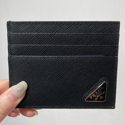 Prada Mens Cardholder Black Triangle Large