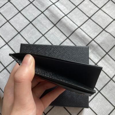 Prada Mens Cardholder Black Silver