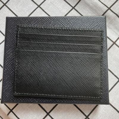 Prada Mens Cardholder Black Silver