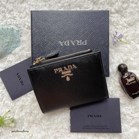 Prada Top Zip ID Wallet Black