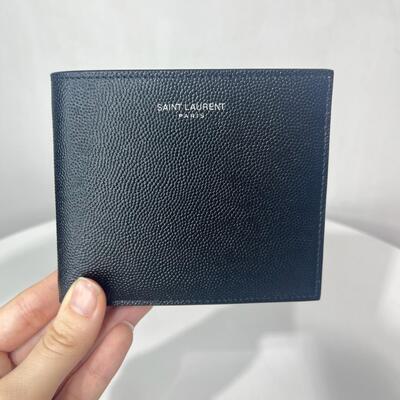 YSL Mens Wallet With Coin Black Silver