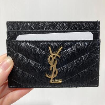 YSL Monogram Cardcase Black Gold
