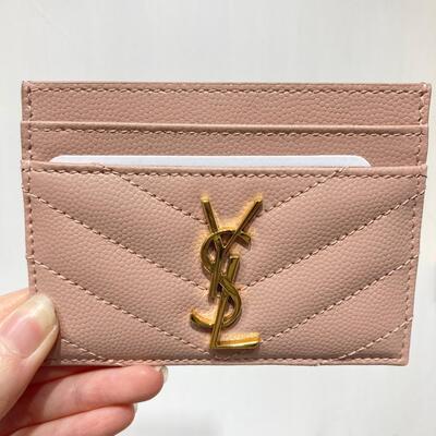 YSL Monogram Cardcase Pink Gold