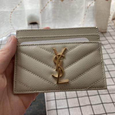 YSL Monogram Cardcase White Gold