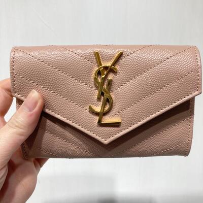 YSL Monogram Coin Purse Pink Gold