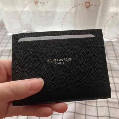 YSL Mens Cardcase Black Silver