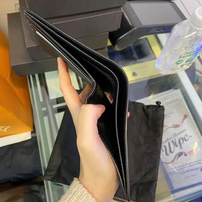 YSL Mens Wallet Black Silver